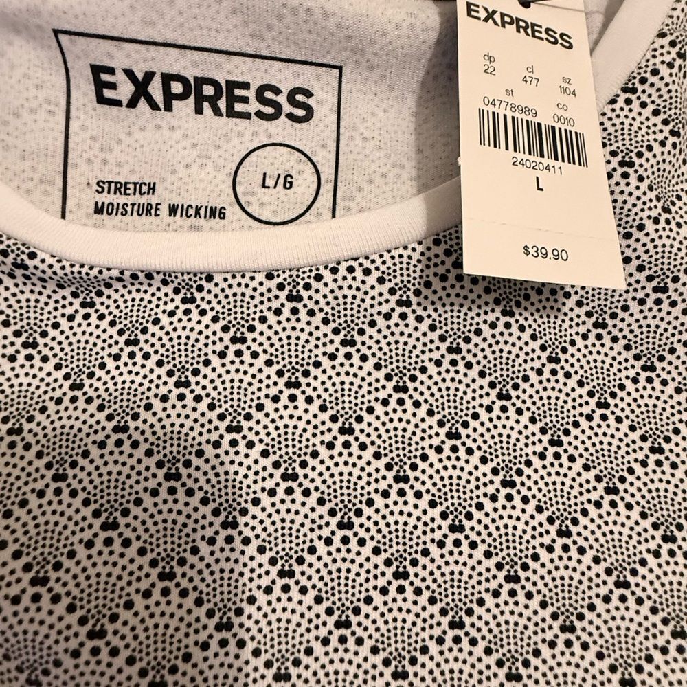 Men's Express Gray Patterned Short Sleeve Tee Large NWT - Picture 8 of 9